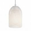 Pendant lamp with textile cable, Ghostbell lampshade and metal details - Made in Italy