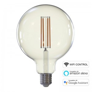 Ampoule LED SMART WI-FI Globo G125 transparente à filament 7W E27 Dimmable 2700K