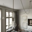 Spider - Suspension with 5 pendants Made in Italy complete with bulbs, fabric cable, and metal finishes