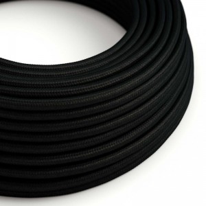 Câble électrique résistant aux UV d'extérieur rond recouvert en tissu noir SM04 - compatible avec Eiva Outdoor IP65