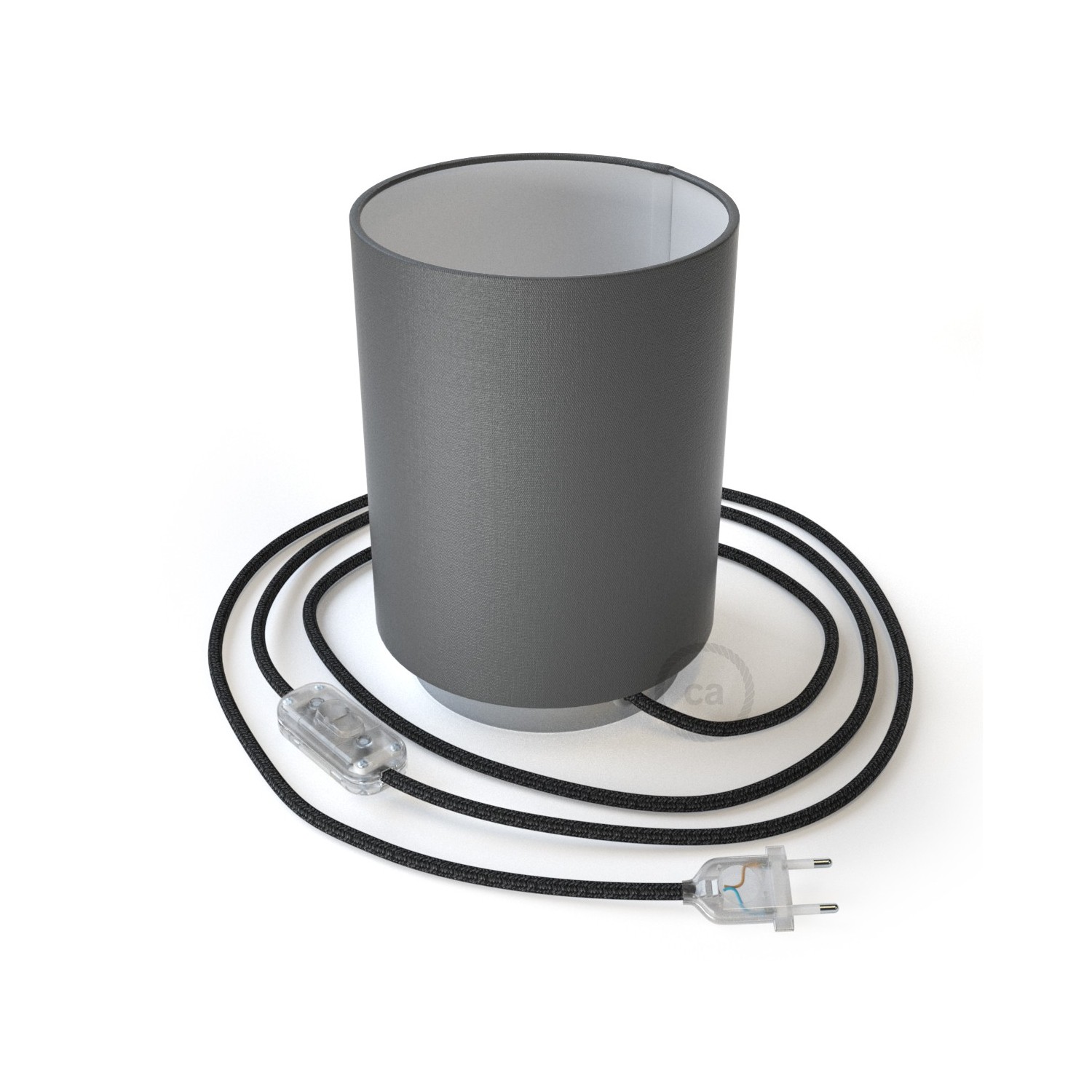 Posaluce Metal met penguin-electra lampenkap Cilindro, inclusief lichtbron, textielkabel, schakelaar en 2-polige stekker