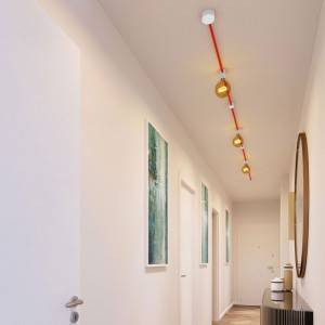 Kit Linear Filé system - avec câbles pour guirlande lumineuse de 5 mètres et 7 composants en bois verni blanc pour intérieur