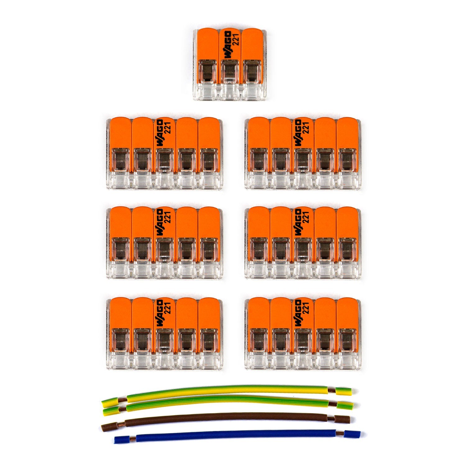 Kit de connexion WAGO compatible avec câble 3x pour Rosace à 7 trous