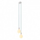2 lichts-meervoudige hanglamp compleet met strijkijzersnoer en metalen afwerkingen