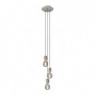 3 lichts-hanglamp voorzien van ronde Rose-One 200 mm compleet met strijkijzersnoer en betonnen afwerkingen