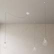 Spider - 3 lichts-meervoudige hanglamp, Made in Italy, compleet met strijkijzersnoer en Druppel-lampenkap