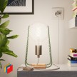Taché Metal, lampe de table avec câble textile, interrupteur et fiche bipolaire