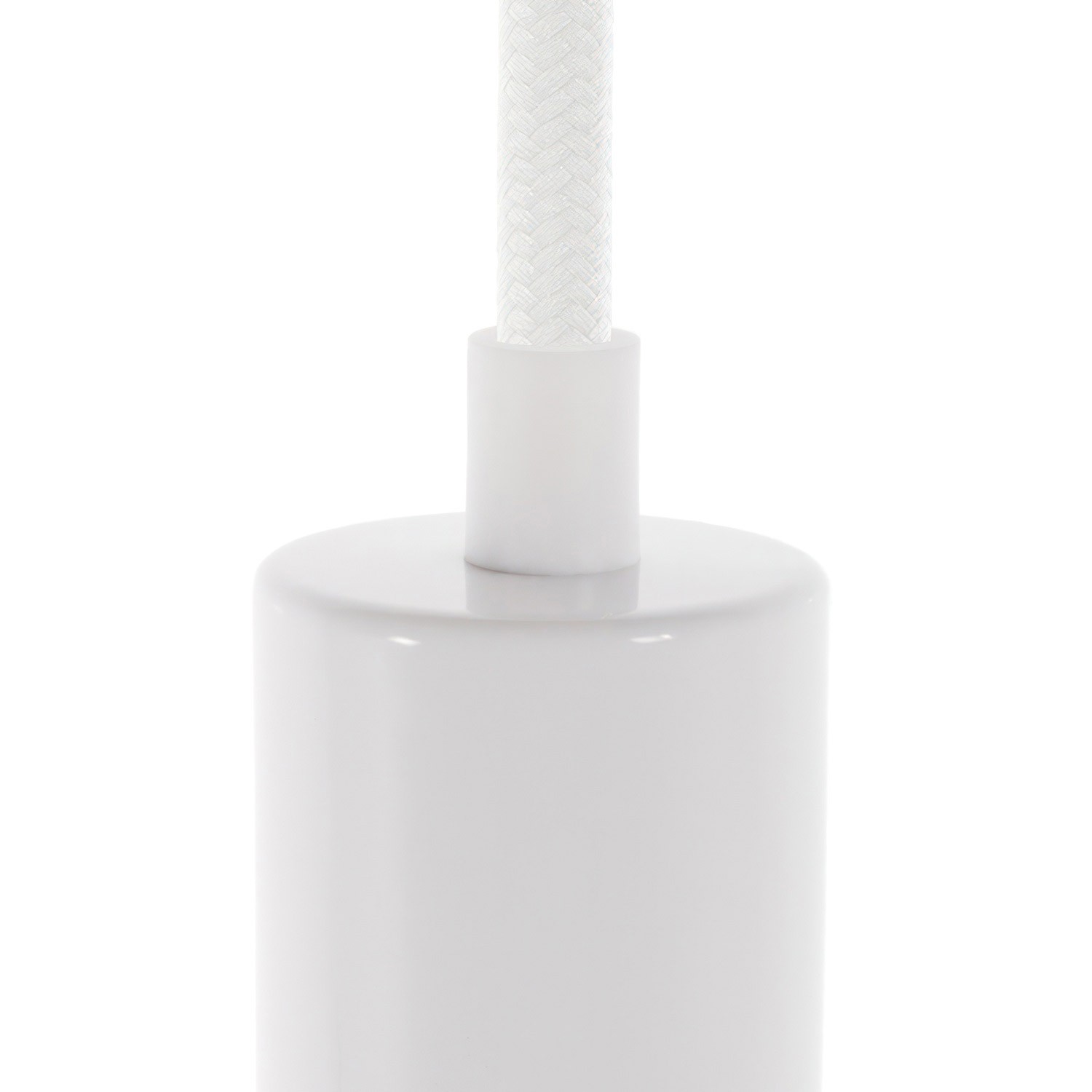 Serre-câble cylindrique en plastique avec tige, écrou et rondelle