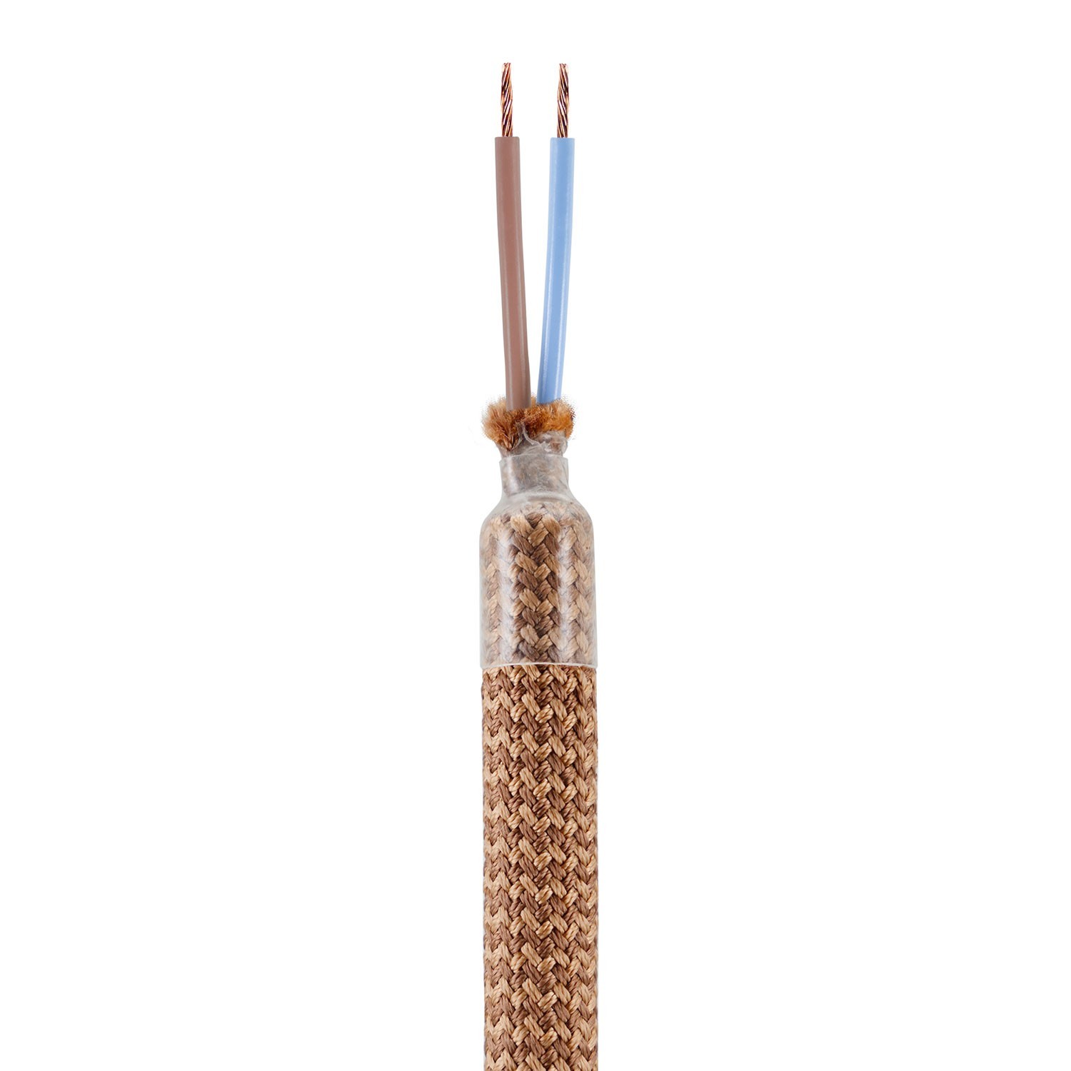 Kit Creative Flex flexibele buis bekleed met koperkleurige RM74 stof met metalen eindstukken