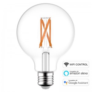Ampoule LED SMART WI-FI Globo G125 transparente à filament 6.5W E27 Dimmable