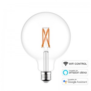 Ampoule LED SMART WI-FI Globo G95 transparente à filament 6.5W E27 Dimmable