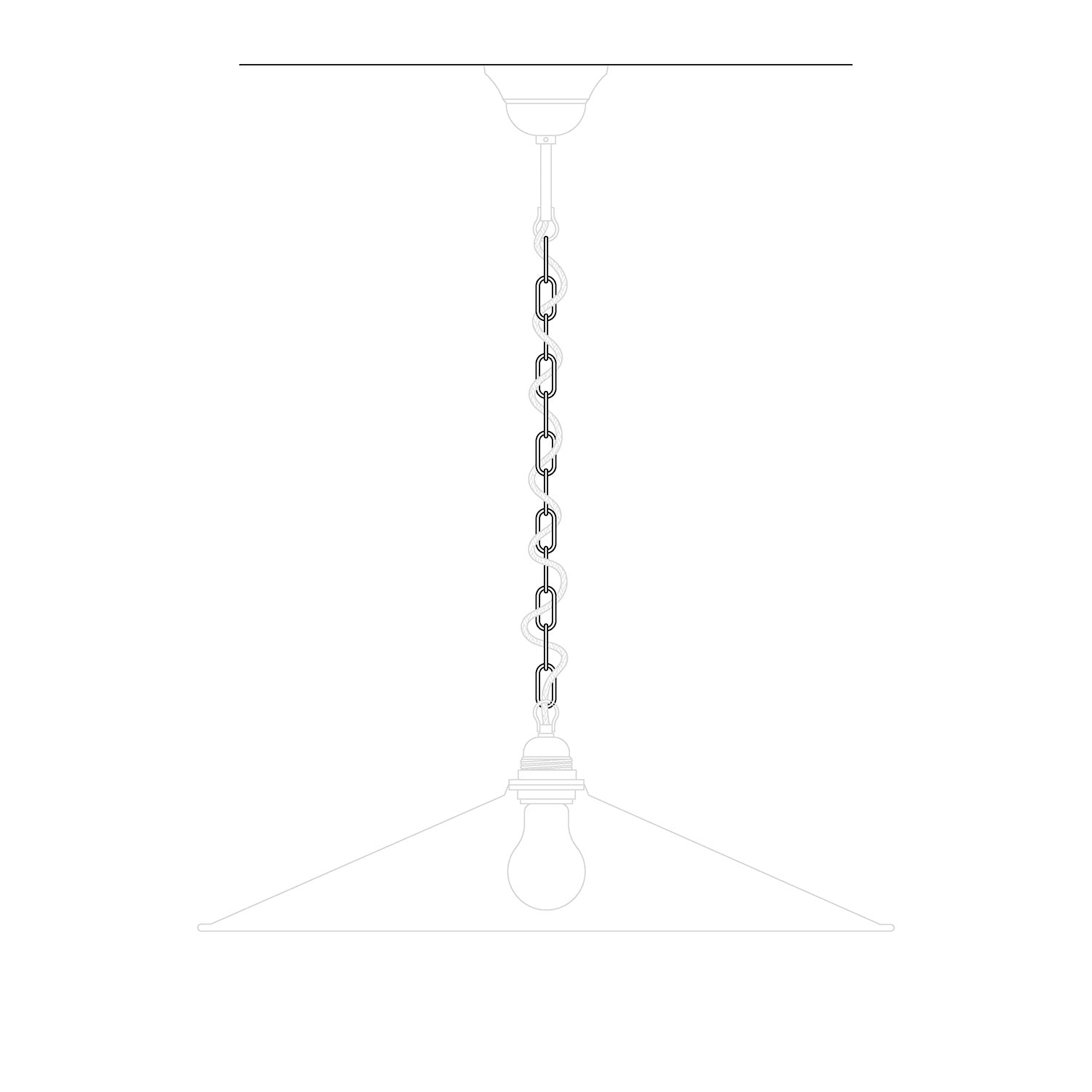 Chaîne génoise en fer pour lustres et suspensions - Longueur 50 cm