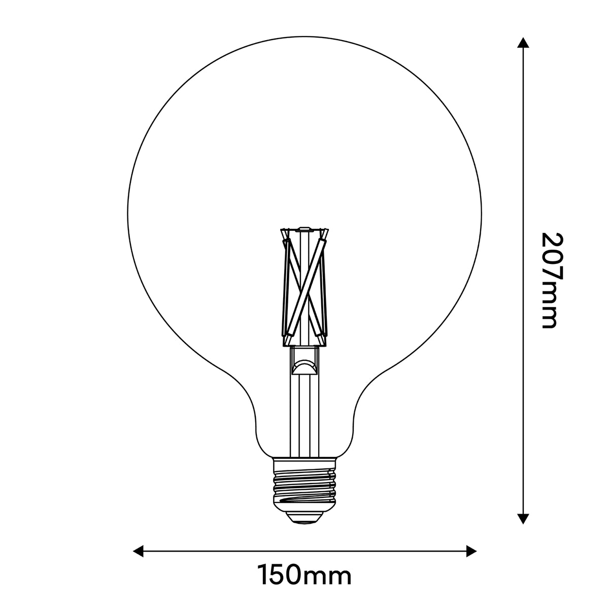 Ampoule LED Effet Porcelaine CRI 95 G150 7W 640Lm E27 2700K Dimmable - P05