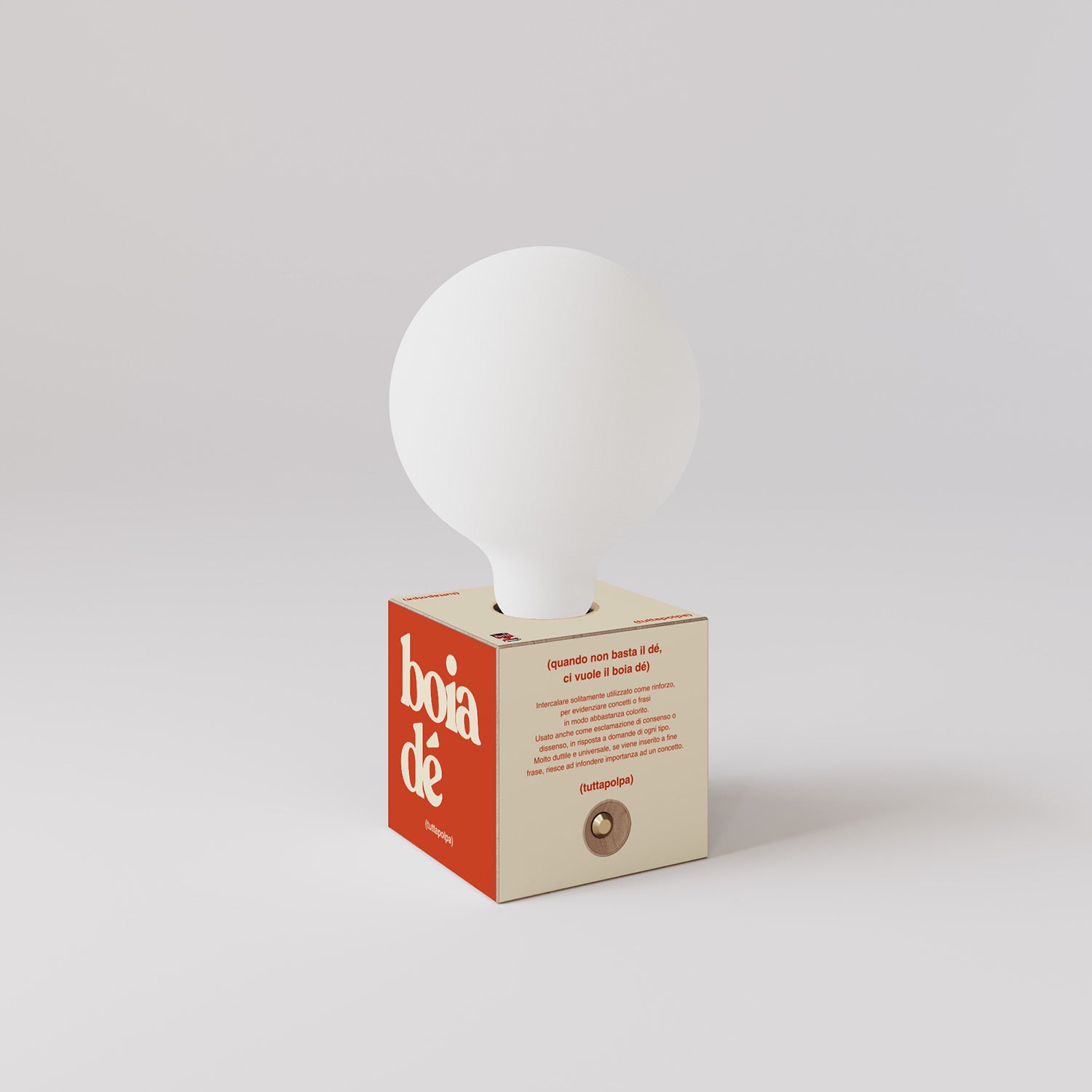 Cabless03 "Boia de" con lampadina globo effetto porcellana - Tuttapolpa