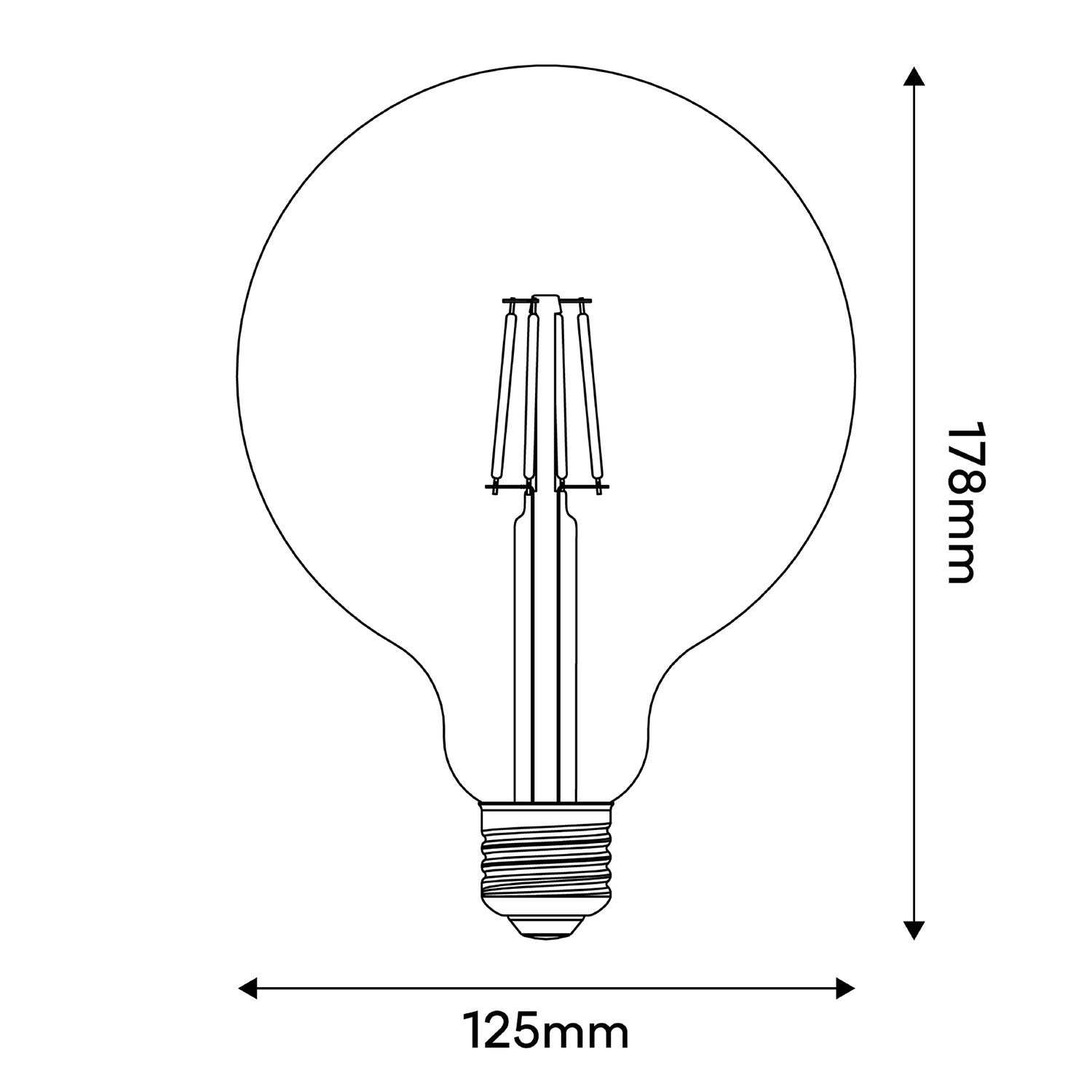 Lampadina LED Tattoo Dream G125 4,5W 470Lm E27 2700K Dimmerabile