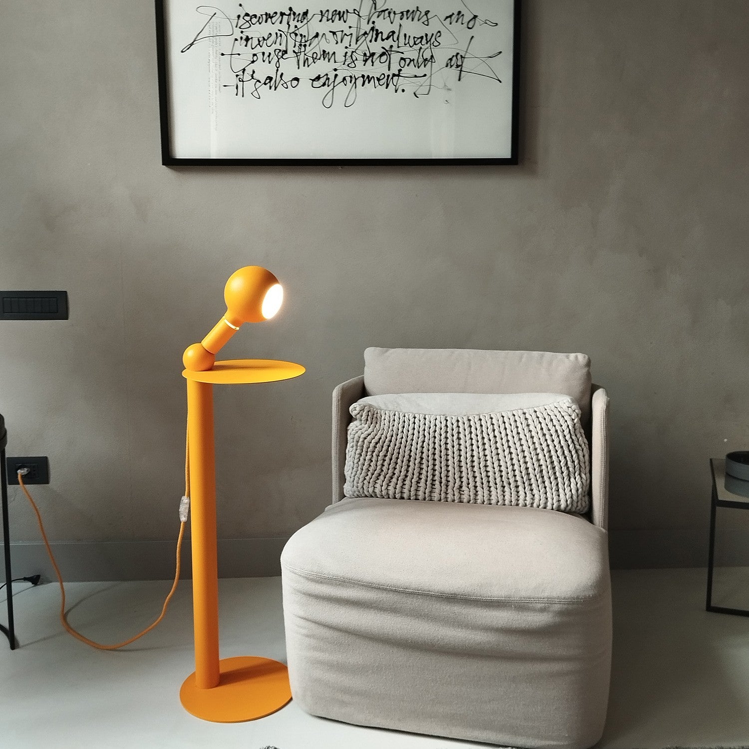 Rocco - Vloerlamp met Stekker UK en Camo Lichtbron - Geel