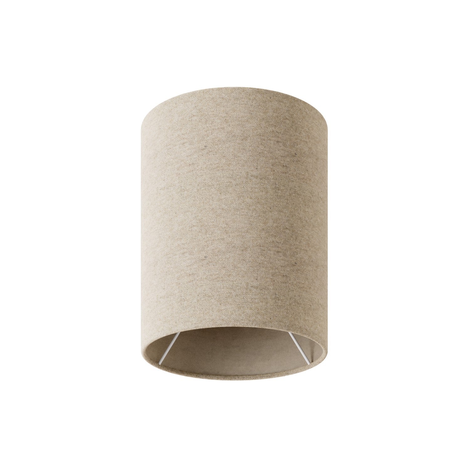 Paralume Cilindro S in tessuto con attacco E27 - Made in Italy - Lana Beige