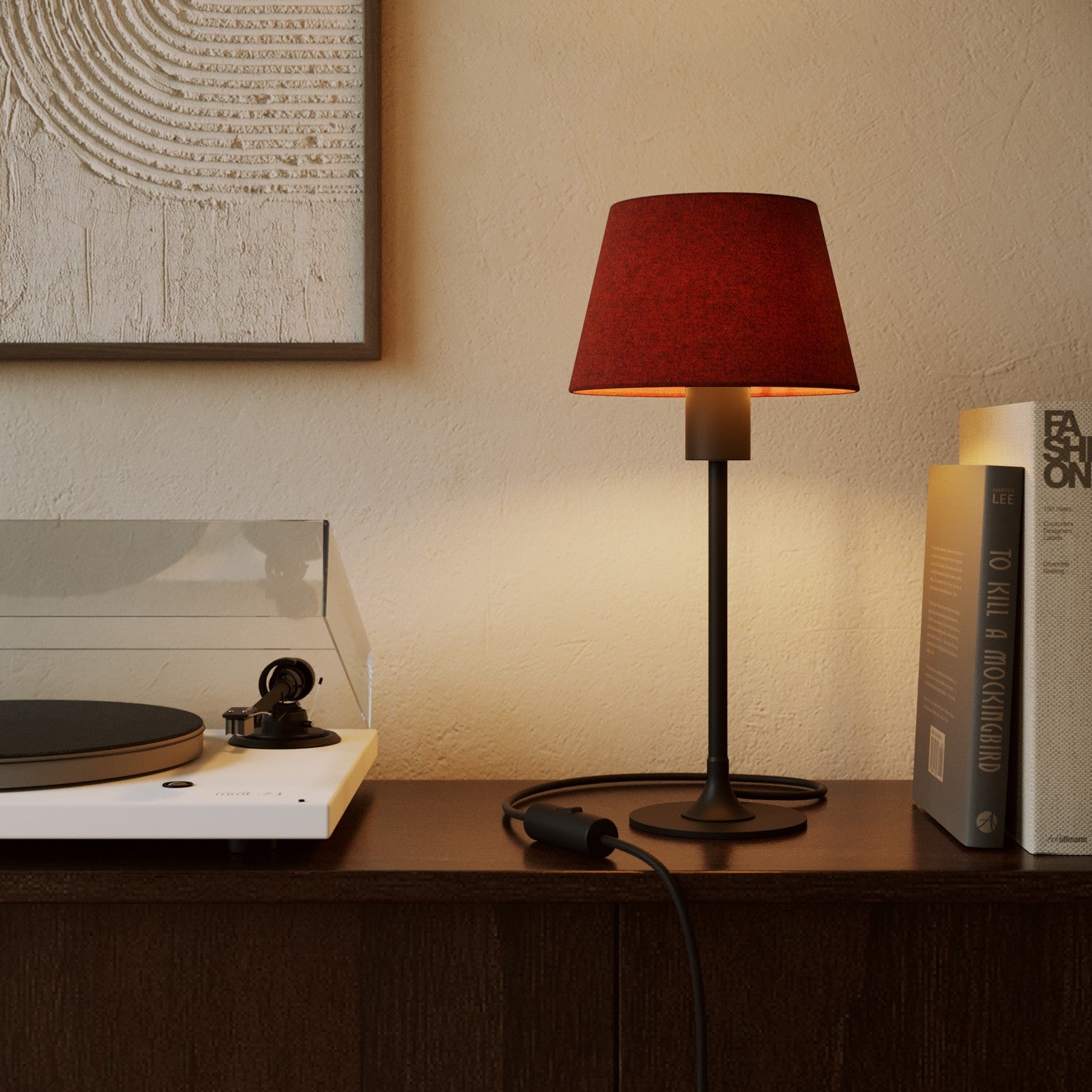 Paralume Impero S con attacco E27 per lampada da tavolo o applique - Made in Italy - Lana Aragosta