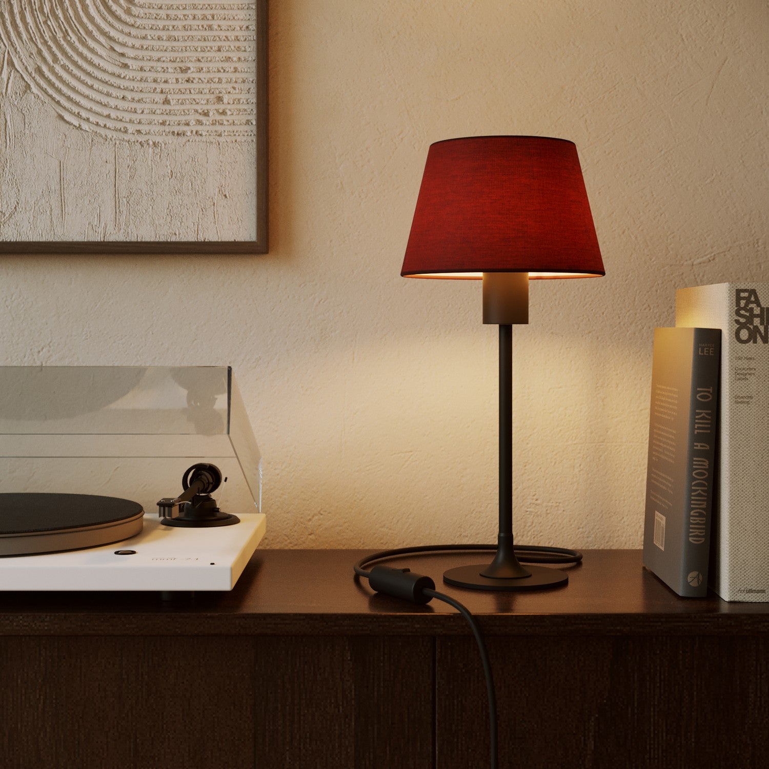 Paralume Impero S con attacco E27 per lampada da tavolo o applique - Made in Italy - Arenal Bordeaux