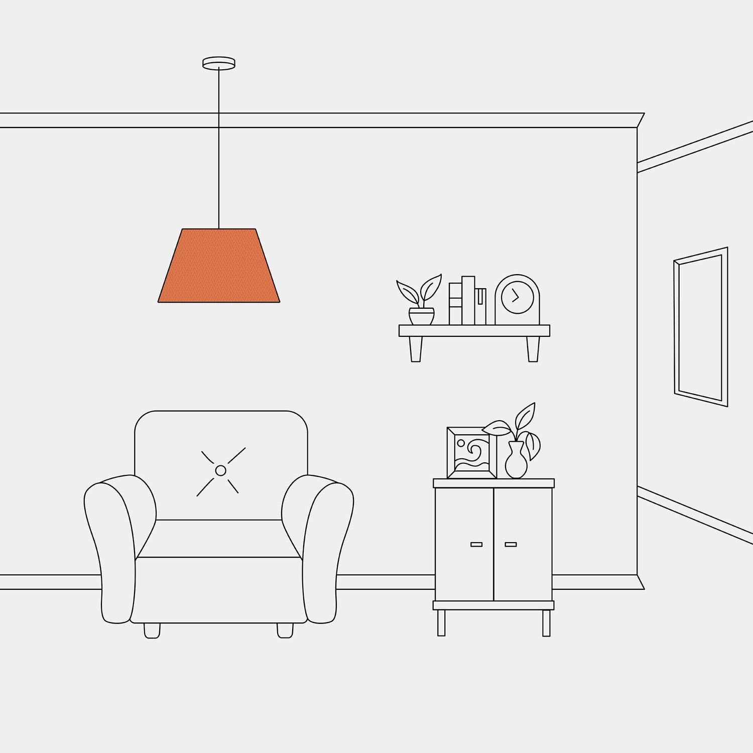 Paralume Impero M per sospensione con attacco E27 - Made in Italy - Cinette Aragosta