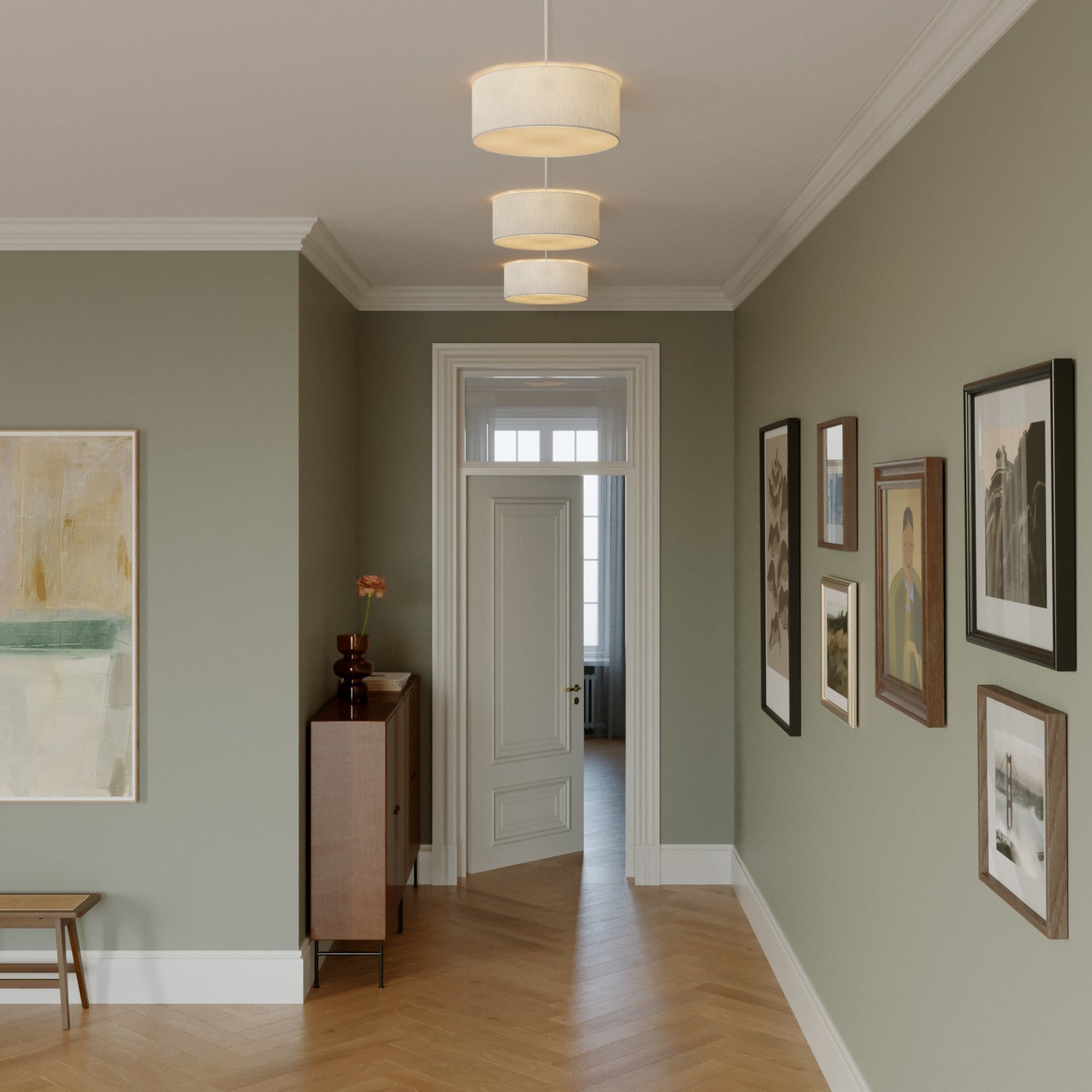 Plafoniera in tessuto Small Lino crudo - Made in Italy