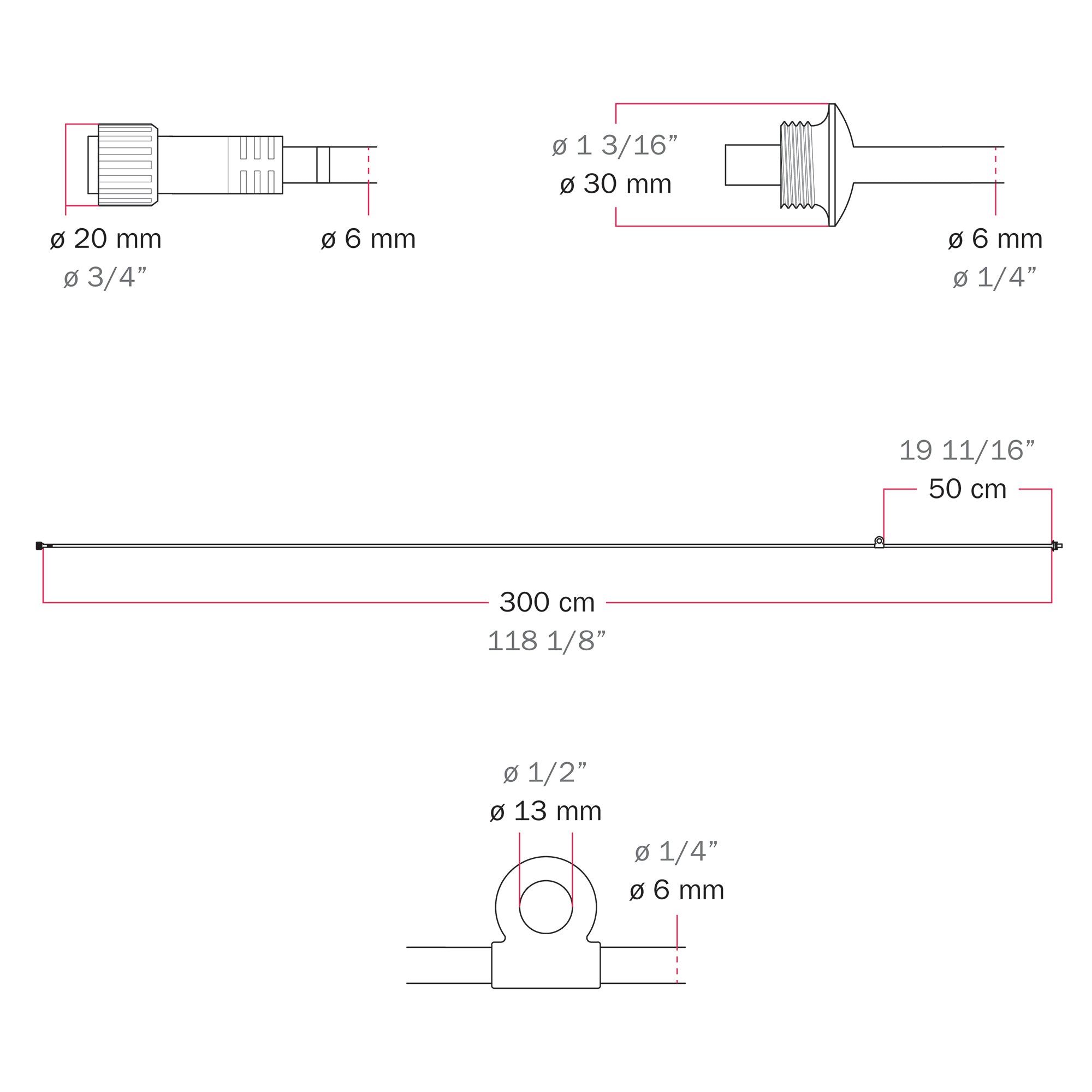 Cavo di connessione Alimentatore / Paralume - Marina - Desert brown