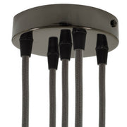Kit rosone cilindrico in metallo a 5 fori - Nero perla Conico