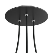 Rosone Rose-One rotondo, diametro 200 mm con 3 fori e 4 fori laterali - Nero opaco Bianco