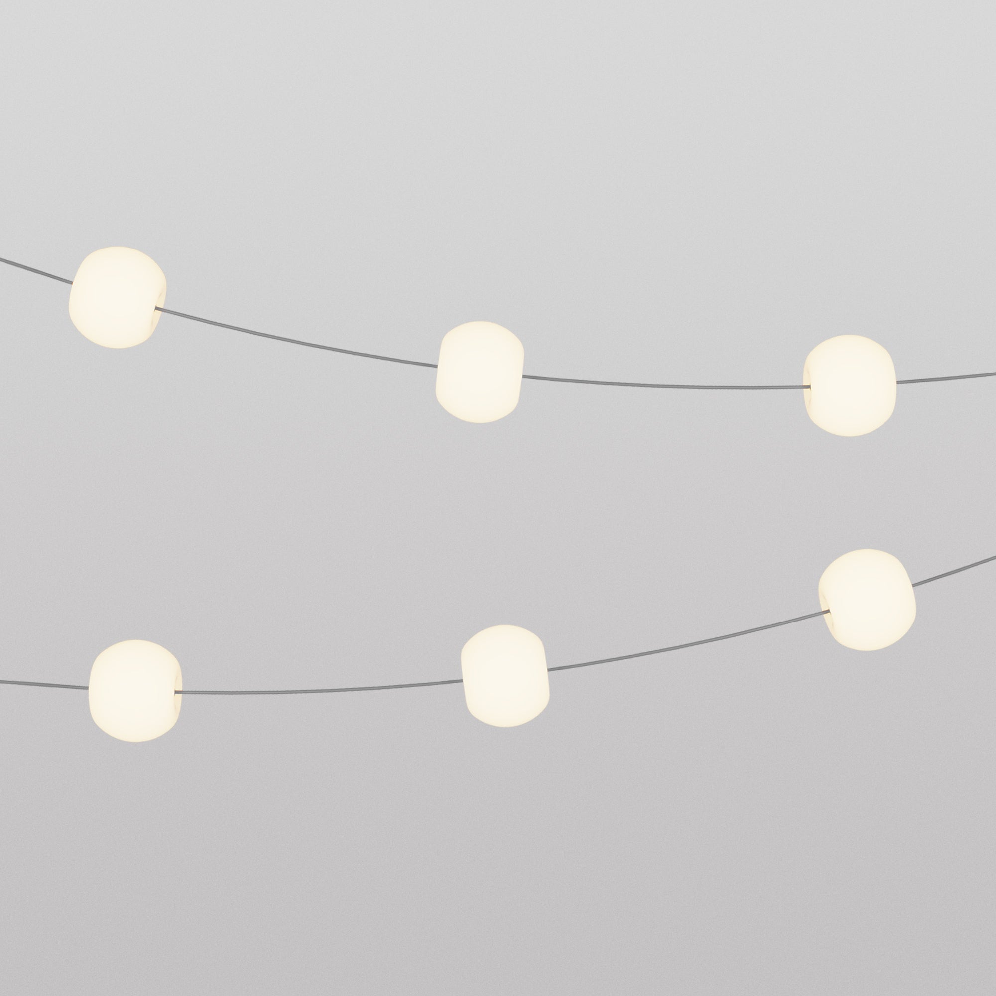 Catena luminosa 6 punti luce da esterno IP67 Grigio - Marina6 Cherry 70 cm
