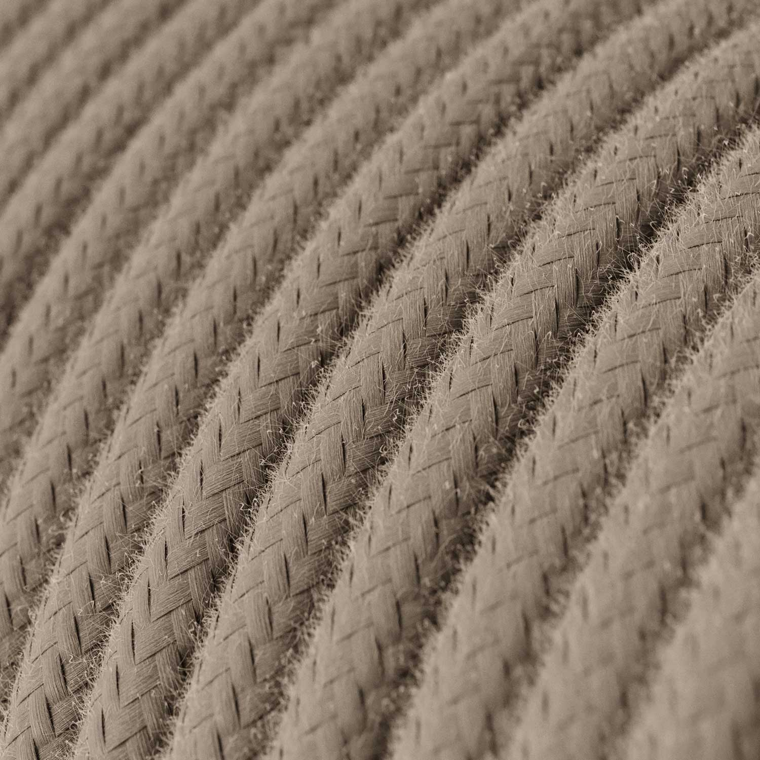 Cablaggio per lampada con cavo grigio tortora in cotone 3 m Bianco