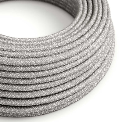 Câble électrique résistant aux UV pour extérieur rond, gainé de lin naturel Gris SN02 - compatible avec Eiva Outdoor IP65