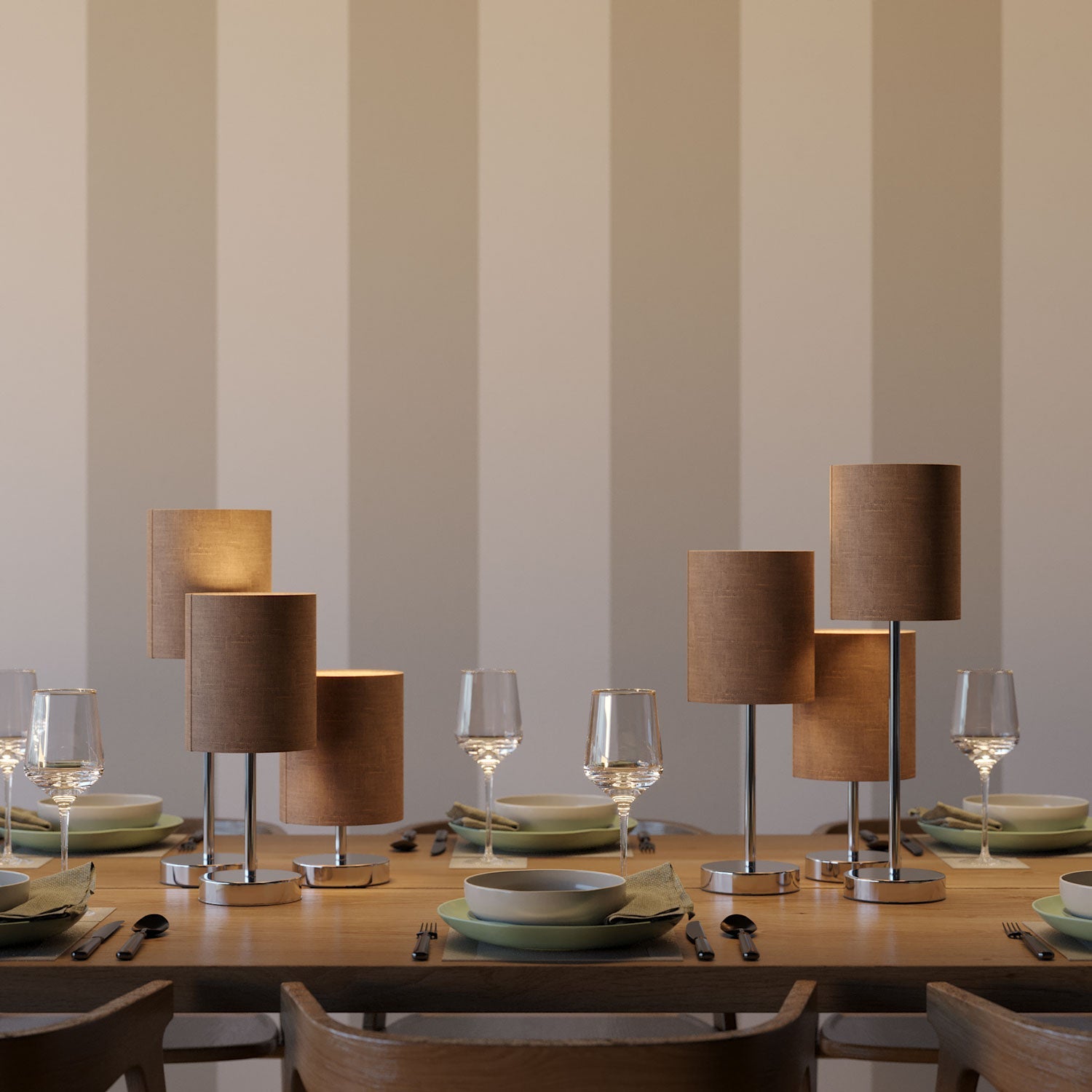 Alzaluce per paralume - Lampada da tavolo in metallo - Cromo 5 cm