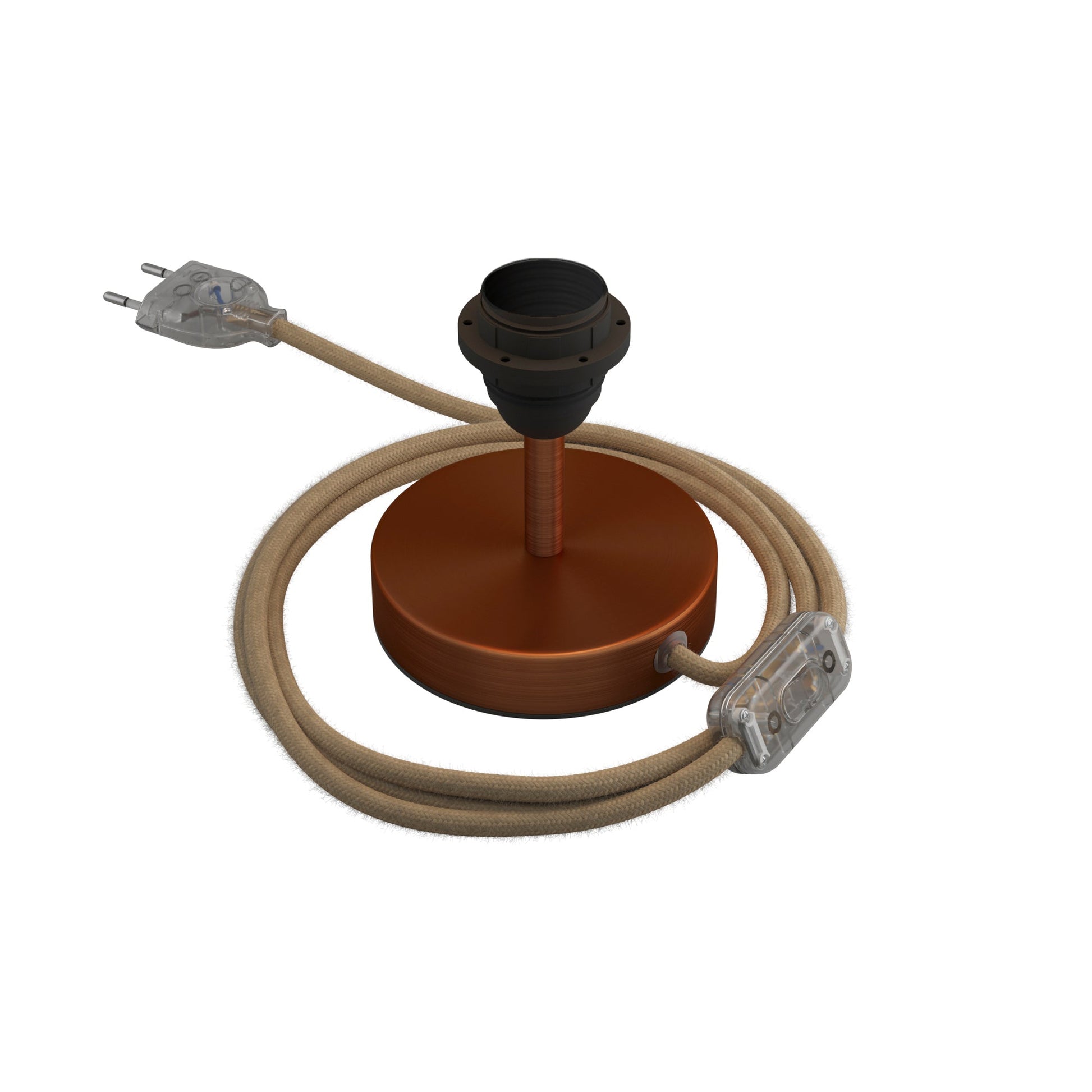 Alzaluce per paralume - Lampada da tavolo in metallo - Rame satinato 5 cm