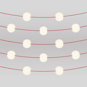 Catena luminosa 12 punti luce da esterno IP67 Rosso Stella Marina - Marina12 Cherry