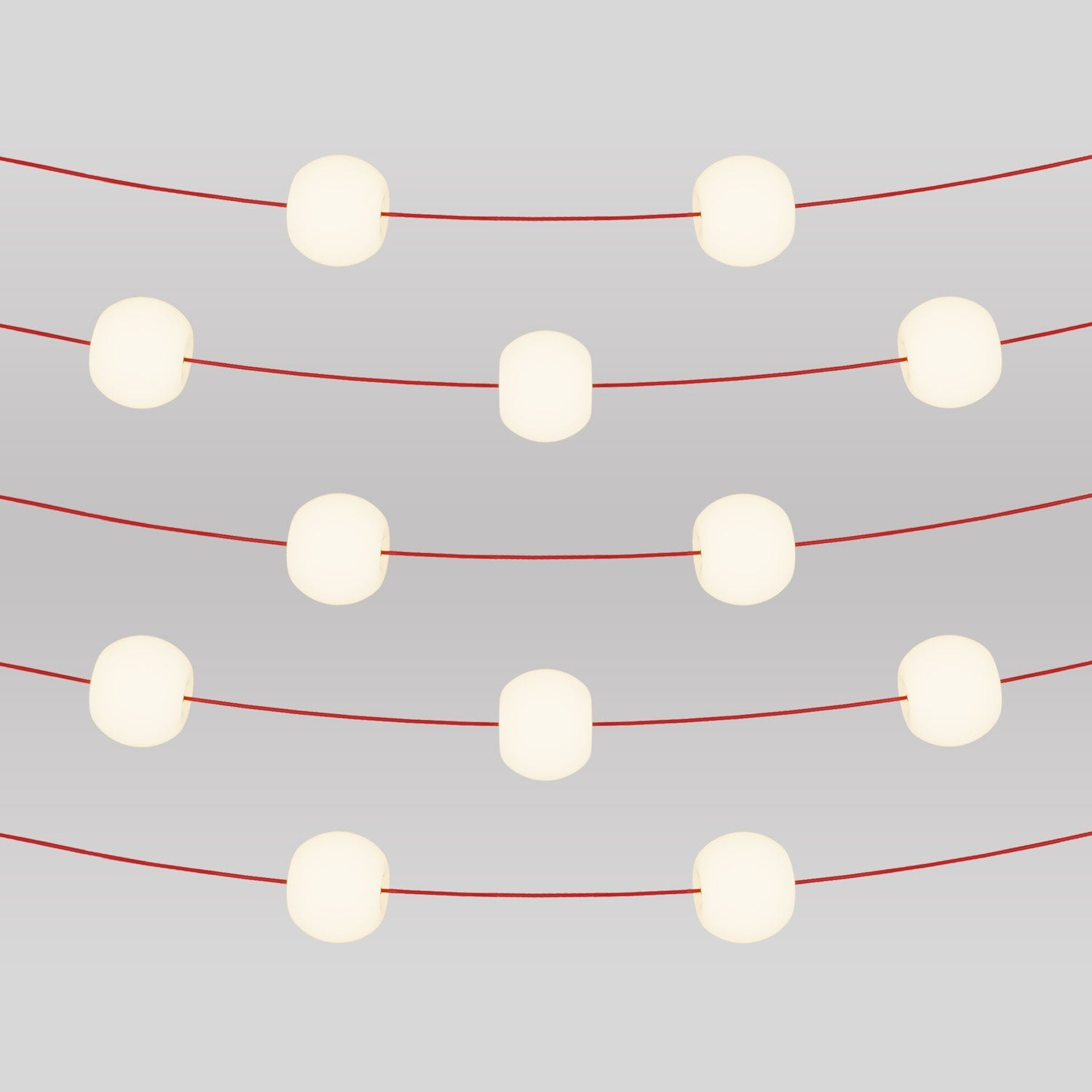Catena luminosa 12 punti luce da esterno IP67 Rosso Stella Marina - Marina12 Cherry