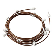 Catenaria Sistema Lumet da 12,5 m con cavo tessile CZ22, 10 portalampada, gancio e spina bianchi