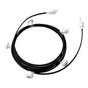 Catenaria Sistema Lumet da 7,5 m con cavo tessile CM04, 5 portalampada, gancio e spina bianchi