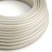 Cavo tessile colorato Bianco Perla lucido - L'Originale Creative Cables, per lampade raffinate - RM00