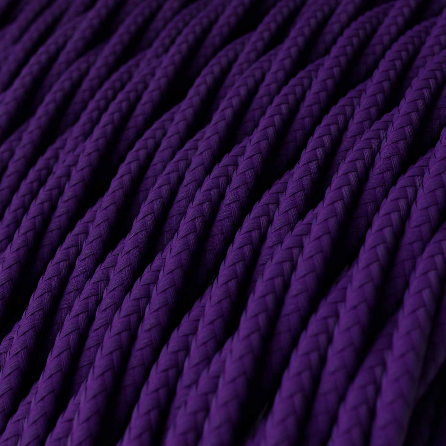 Cavo tessile colorato trecciato Viola Imperiale - L'Originale Creative Cables, per decorazioni luminose uniche - TM14 - Creative Cables