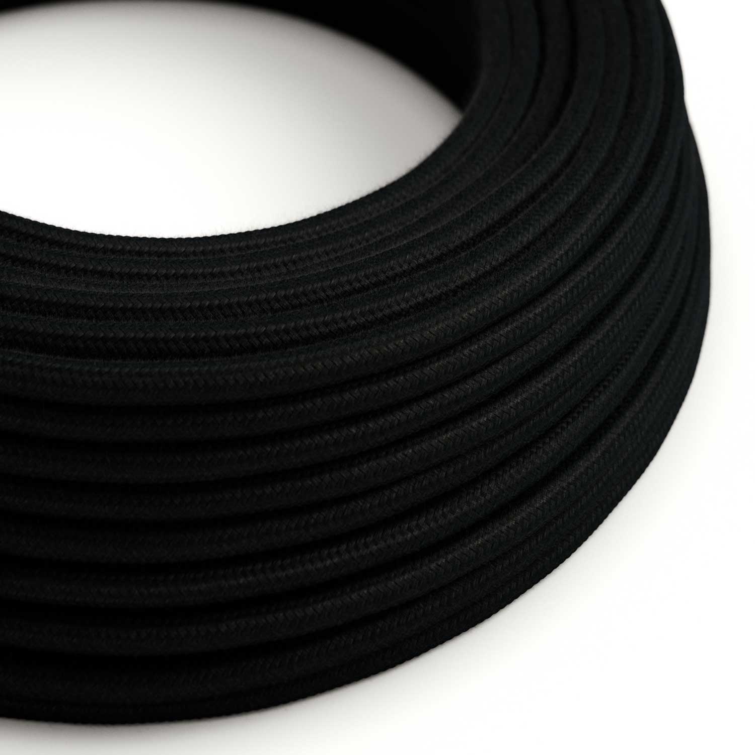 Cavo tessile Nero Carbone in cotone - L'Originale Creative - Cables - RC04 rotondo 2x0,75mm / 3x0,75mm - Creative Cables