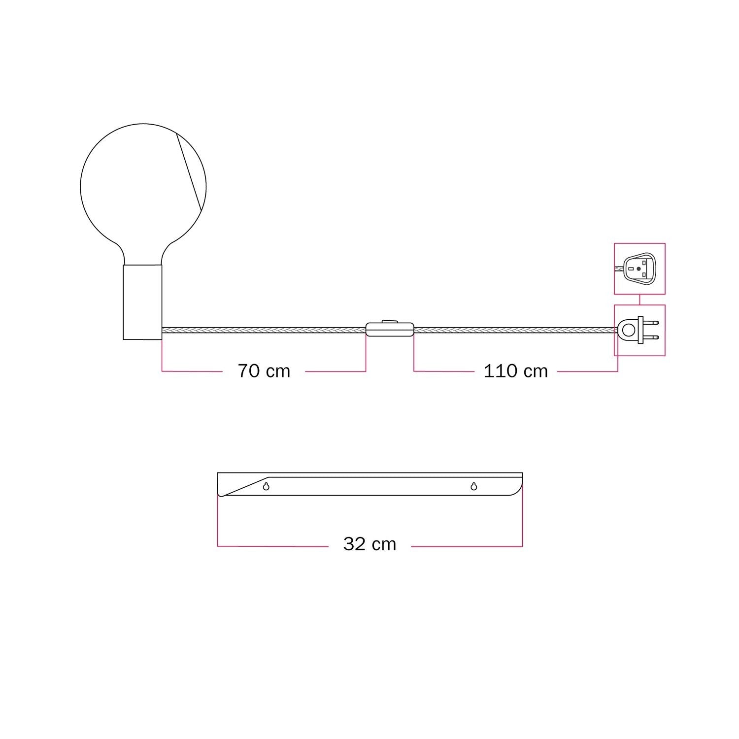 Combo Camo - Lampada con mensola - Blu
