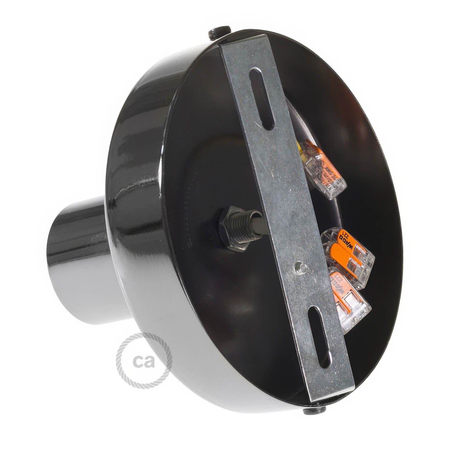 Fermaluce Metal, il punto luce in metallo a parete o soffitto - Nero perla