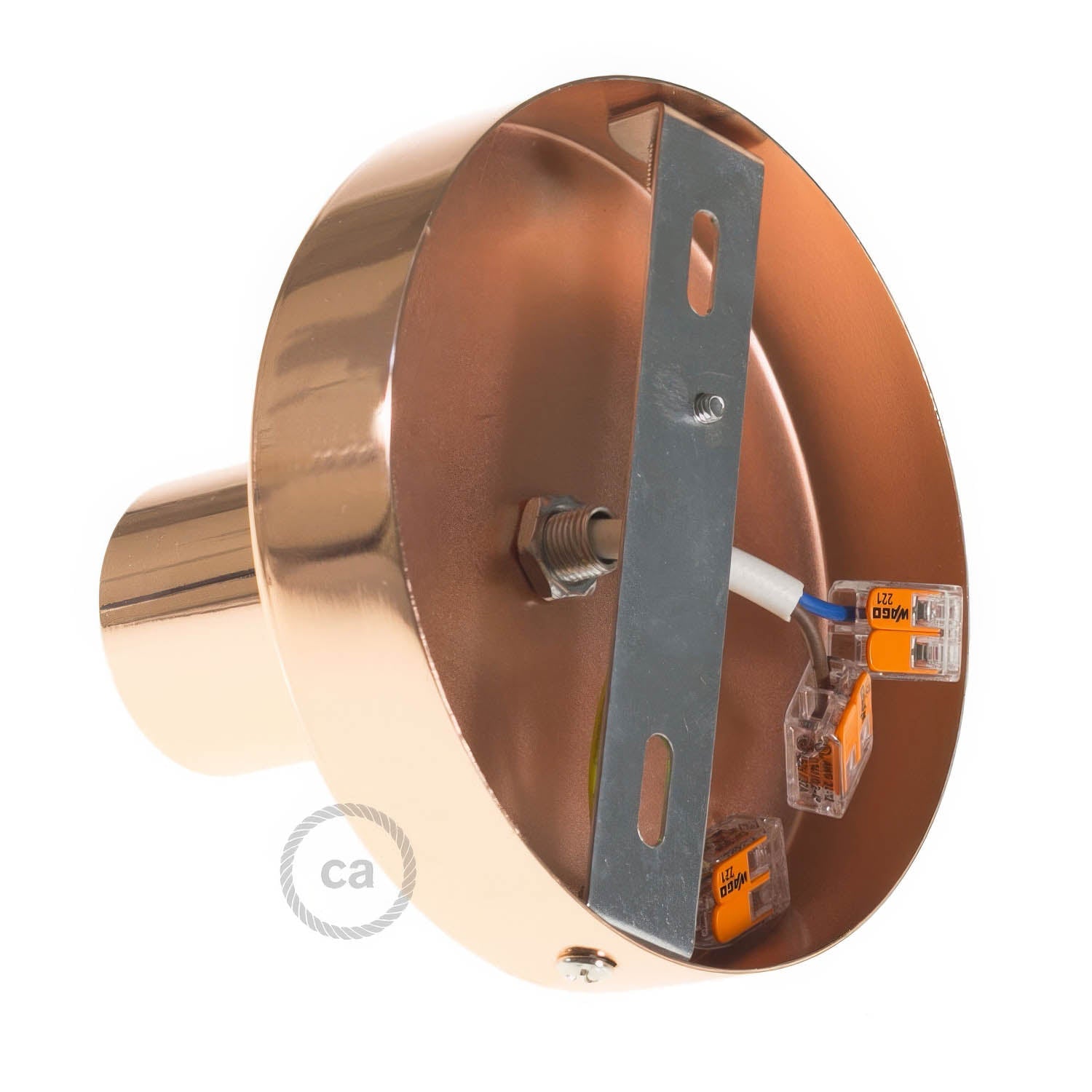 Fermaluce Metal, il punto luce in metallo a parete o soffitto - Rame