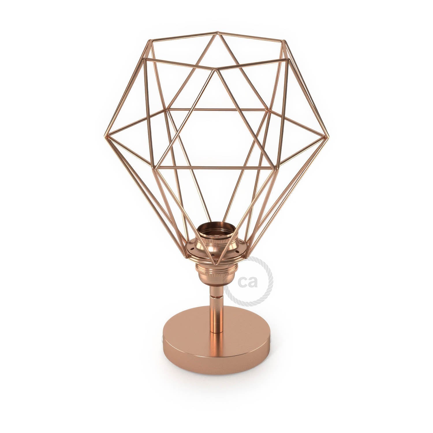 Fermaluce Metallo 90° con paralume Diamond, lampada filomuro orientabile in metallo - Rame