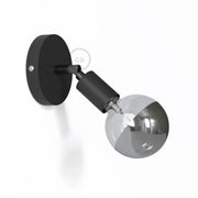 Fermaluce Metallo 90°, punto luce orientabile da parete o soffitto - Nero