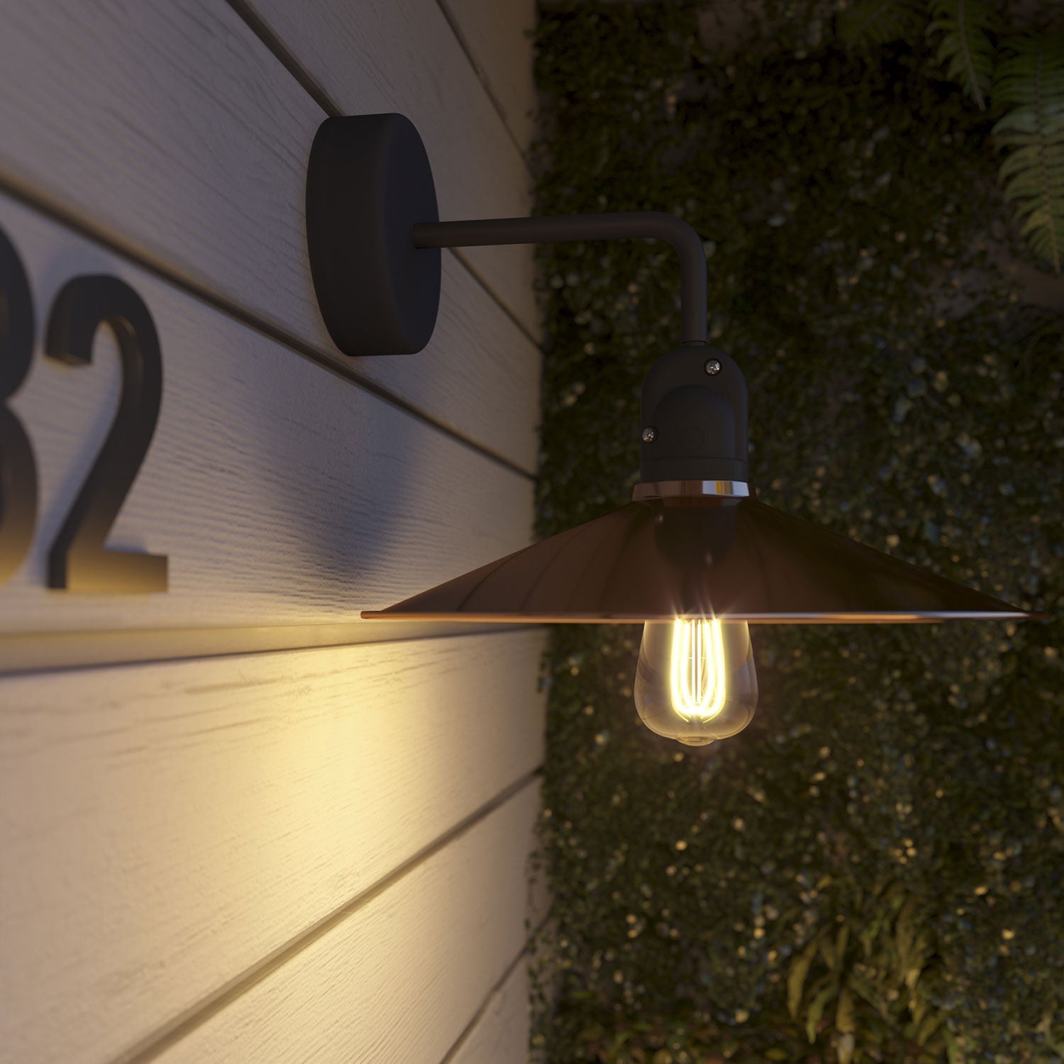 Fermaluce Modulair con estensione a L, paralume Swing e portalampada IP65 waterproof - Rame