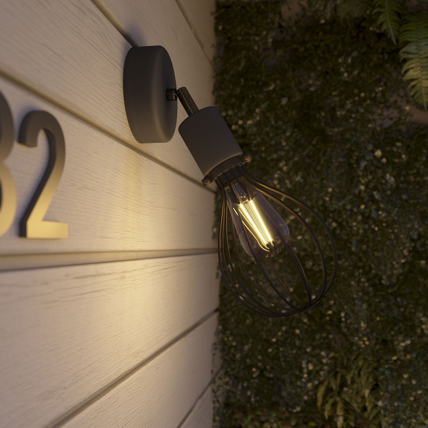 Fermaluce per paralume Modulair ELEGANT con snodo orientabile, rosone e portalampada IP65 waterproof - Nero