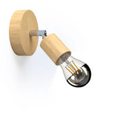 Fermaluce Wood 90°, punto luce a parete o soffitto in legno naturale - Neutro