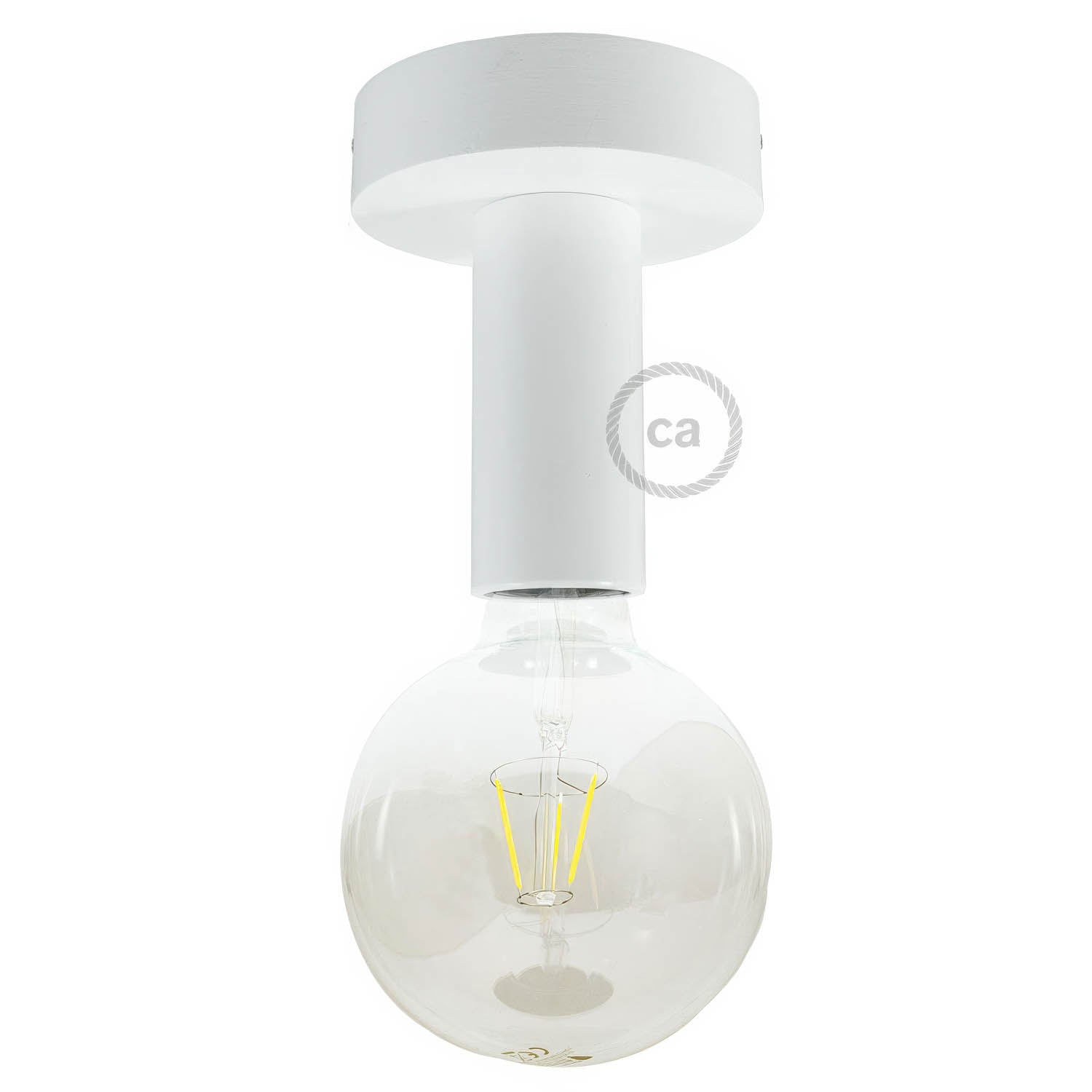 Fermaluce Wood M, il punto luce in legno a parete o soffitto - Bianco