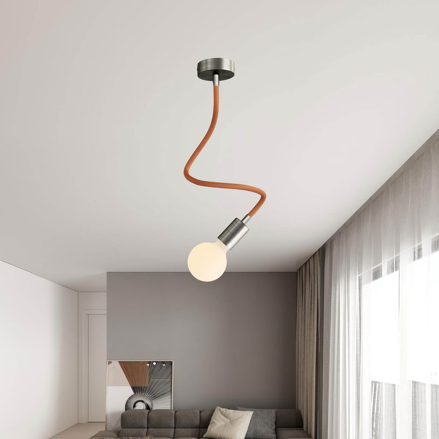 Kit Creative Flex tubo flessibile di estensione rivestito in tessuto RM74 Rame con terminali metallici Titanio satinato 60 cm